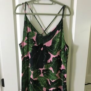 Topshop Palm Leaf Print Tank Dress